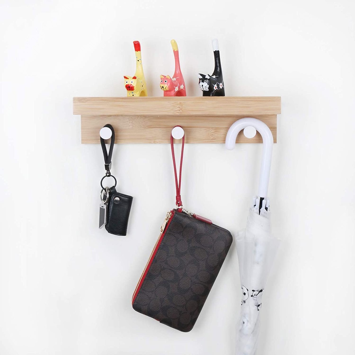 Novel Wall Decoration Rack Floating Rack Wall Mount Bamboo Hanger