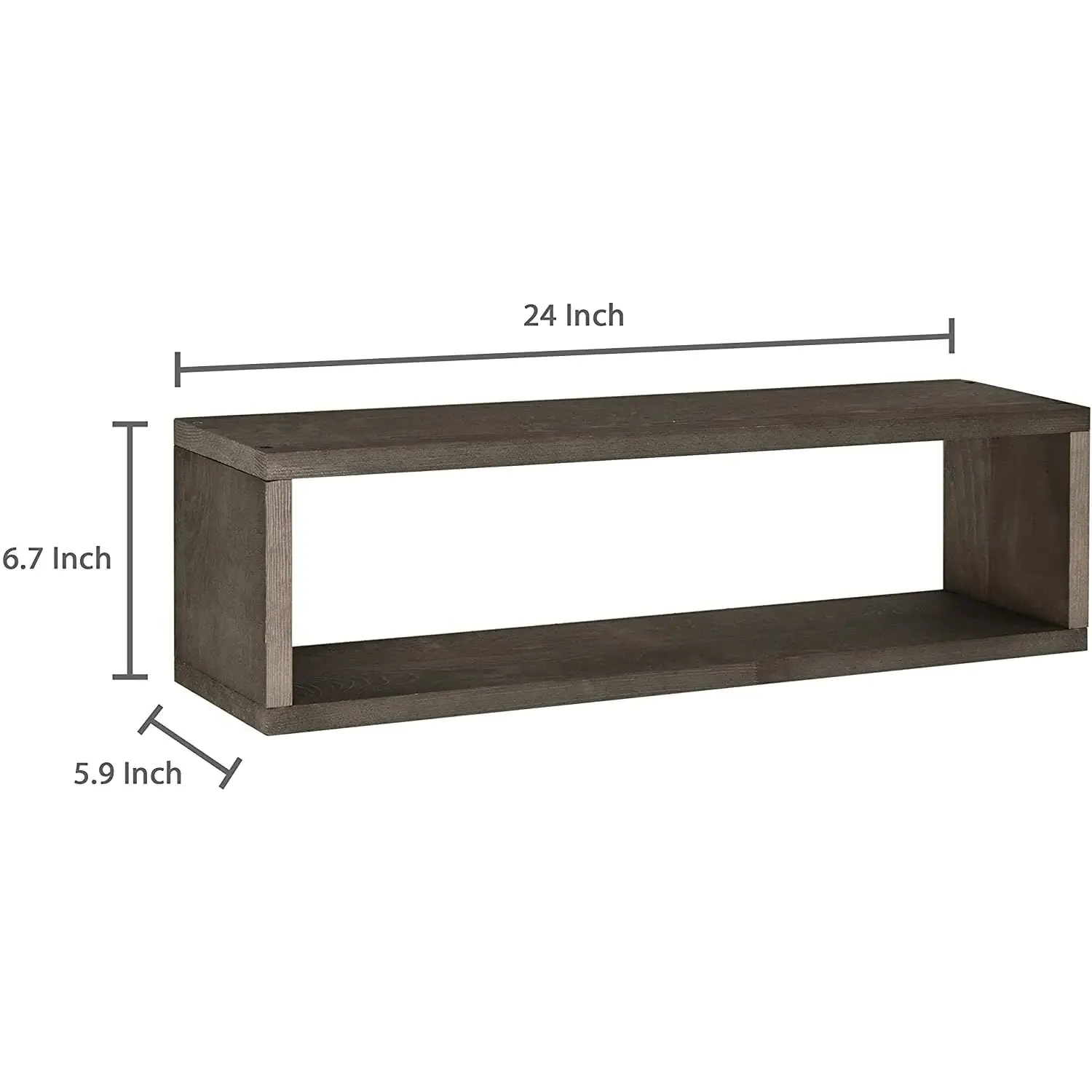 2-piece set of dark brown 3.20 cm wood surface shelf wall mounted shelf