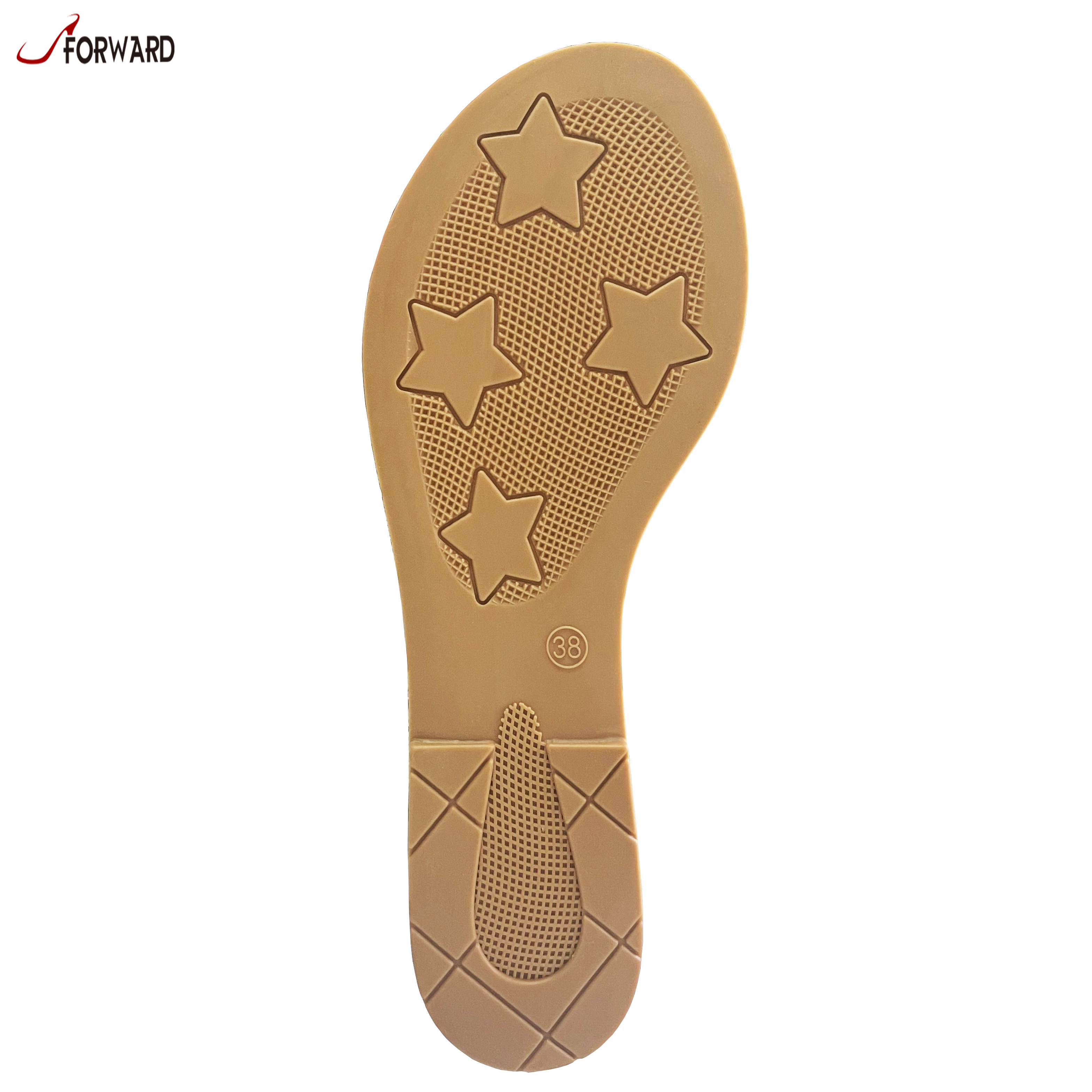 2022 Good Quality And High Abrasion Stars Design TPR Low With Corrugated Outsole Slippers Sandals Sole