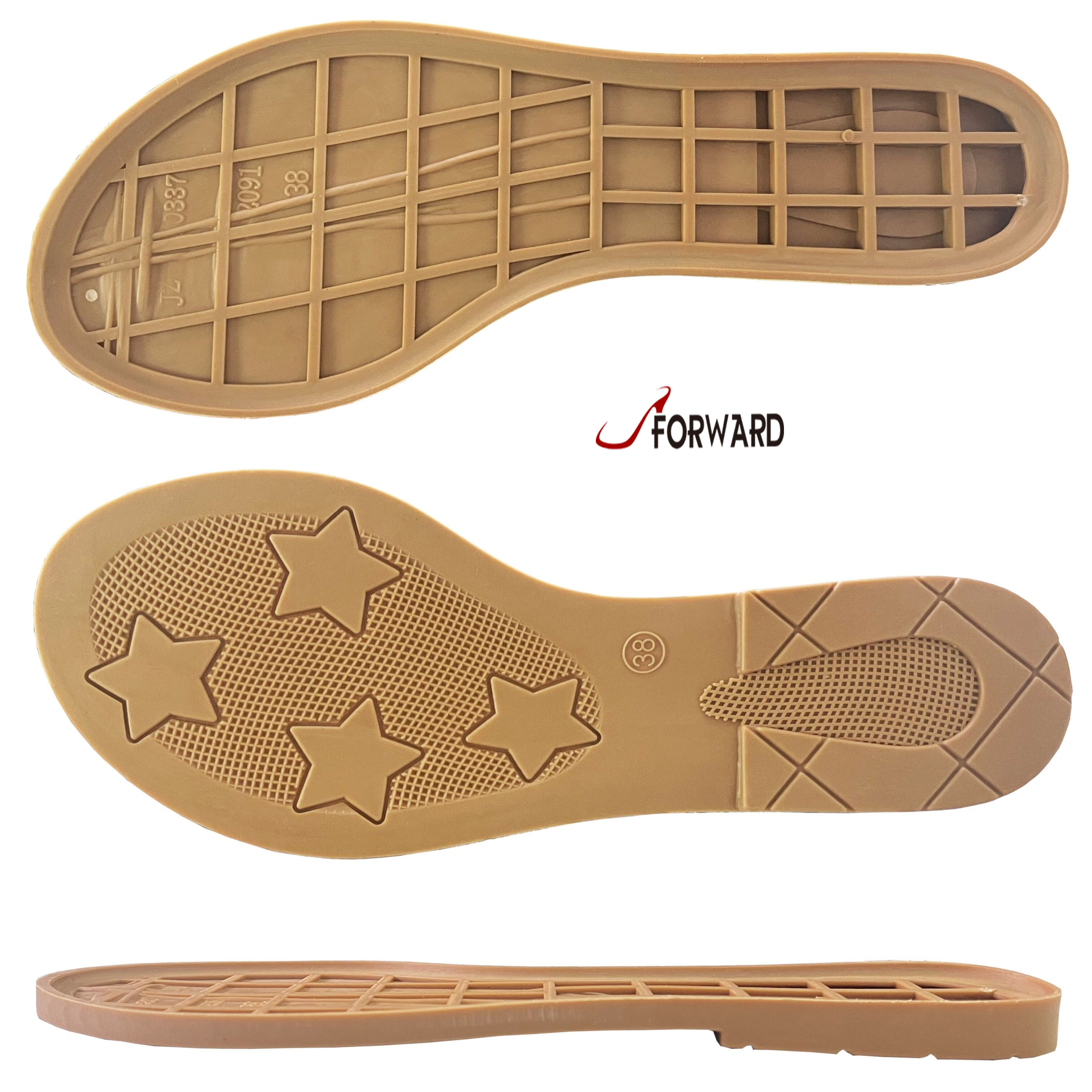 2022 Good Quality And High Abrasion Stars Design TPR Low With Corrugated Outsole Slippers Sandals Sole