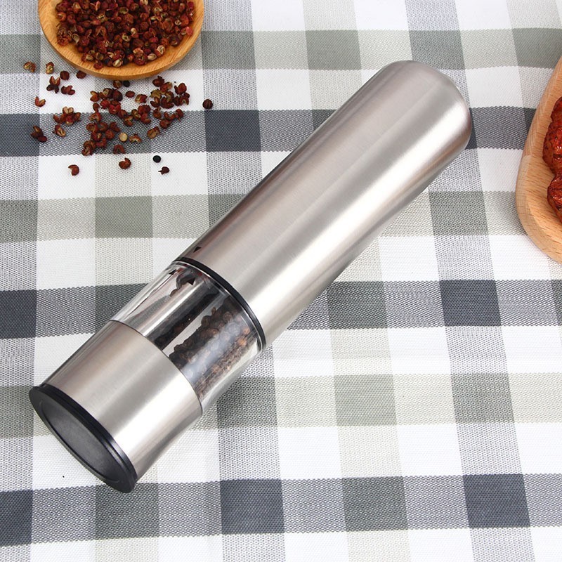 Gravity Electric Pepper Grinder Salt Pepper Mill Adjustable One Hand Automatic Operation Stainless Steel Grinder