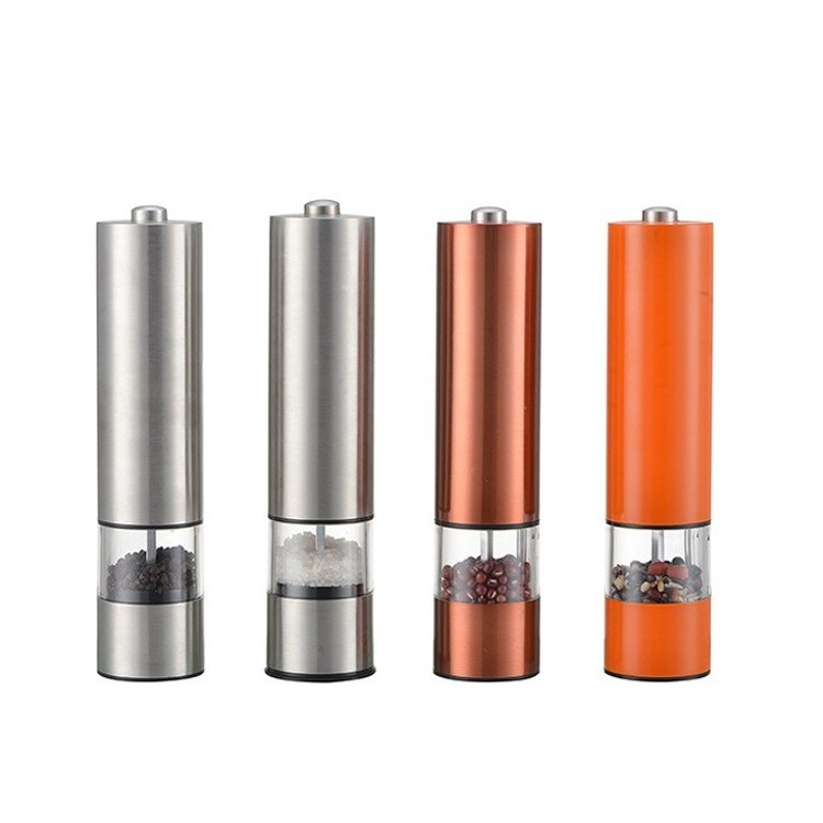 Gravity Electric Pepper Grinder Salt Pepper Mill Adjustable One Hand Automatic Operation Stainless Steel Grinder