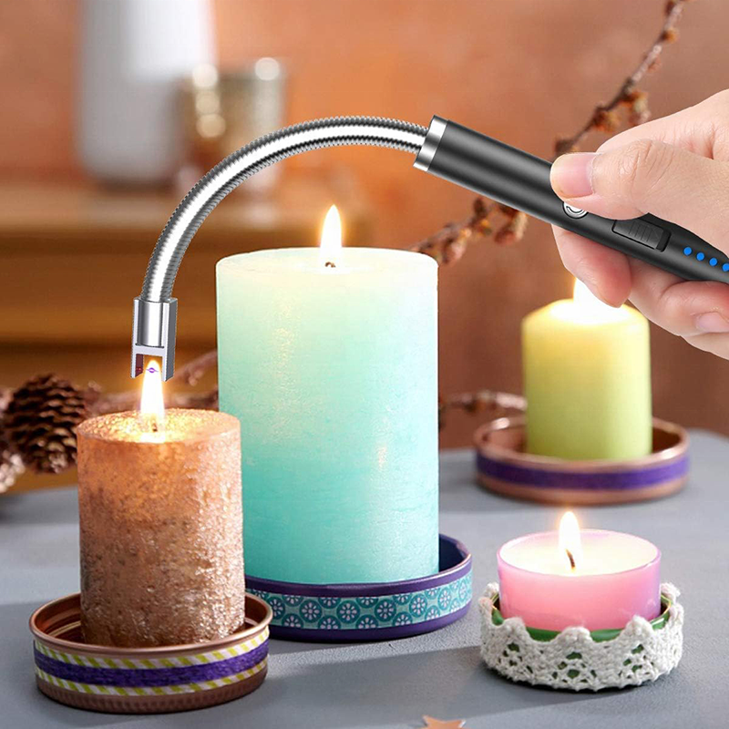 Wholesale BBQ Arc Kitchen Lighter Plasma USB Rechargeable Candle Lighter Flameless Cigarette Slim Electric Lighter for Candle