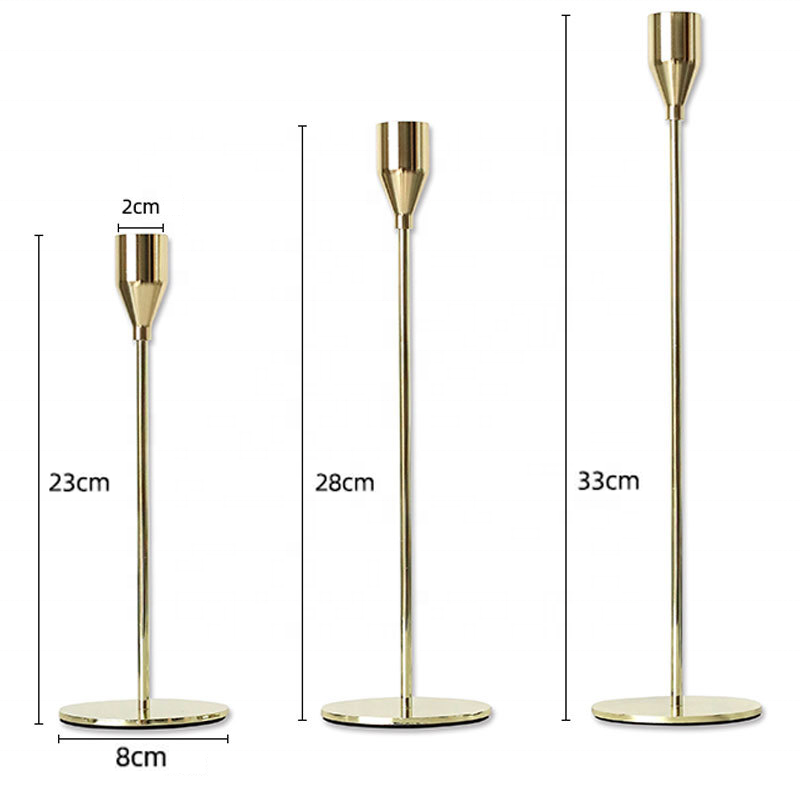 Candle Holders Set of 3 for Taper Candles Decorative Candlestick Holder Wedding Dinning Party Metal Candle Stand