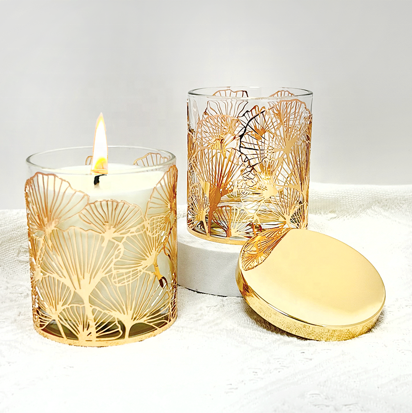 New Product Candle Holder Decorated Votive Tea Light Metal Candle Holder With Clear Glass Candle Jar