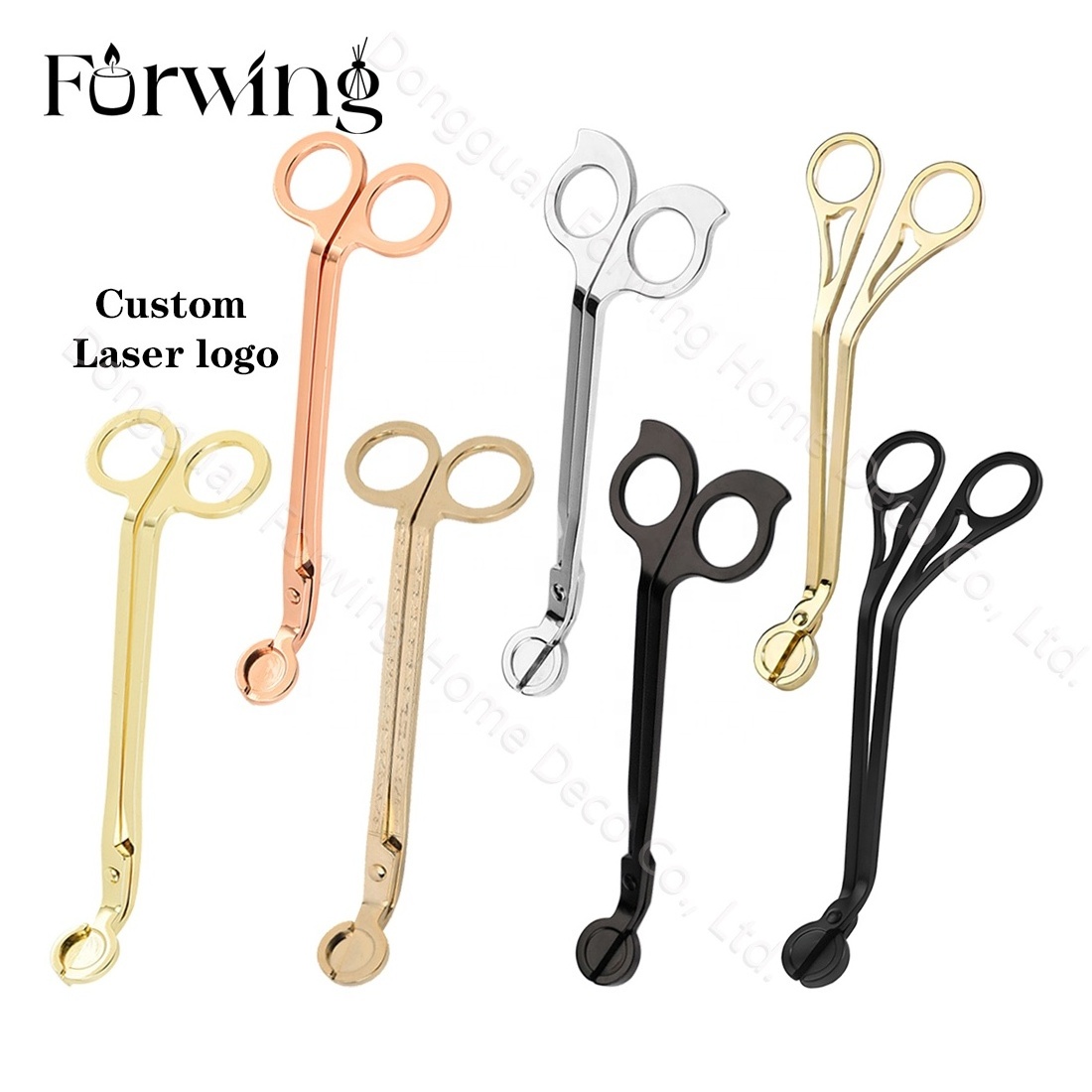 Candle scissors custom laser logo wick trimmer cutter stainless steel shears candle care tools kits candle accessory