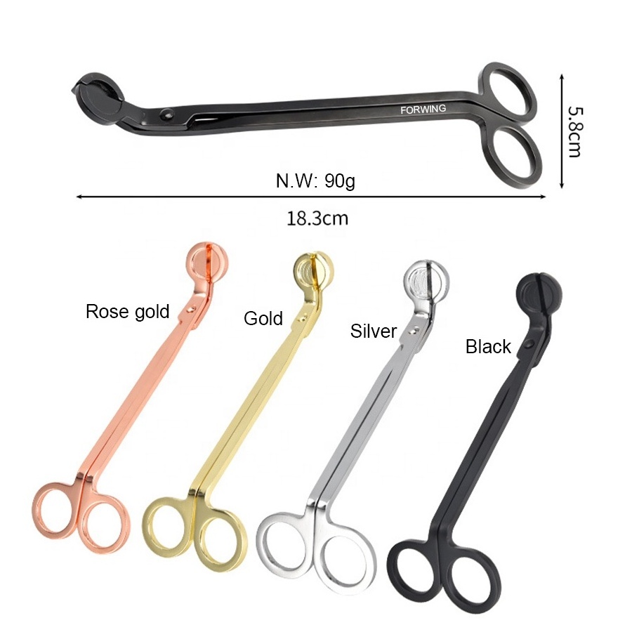 Candle scissors custom laser logo wick trimmer cutter stainless steel shears candle care tools kits candle accessory