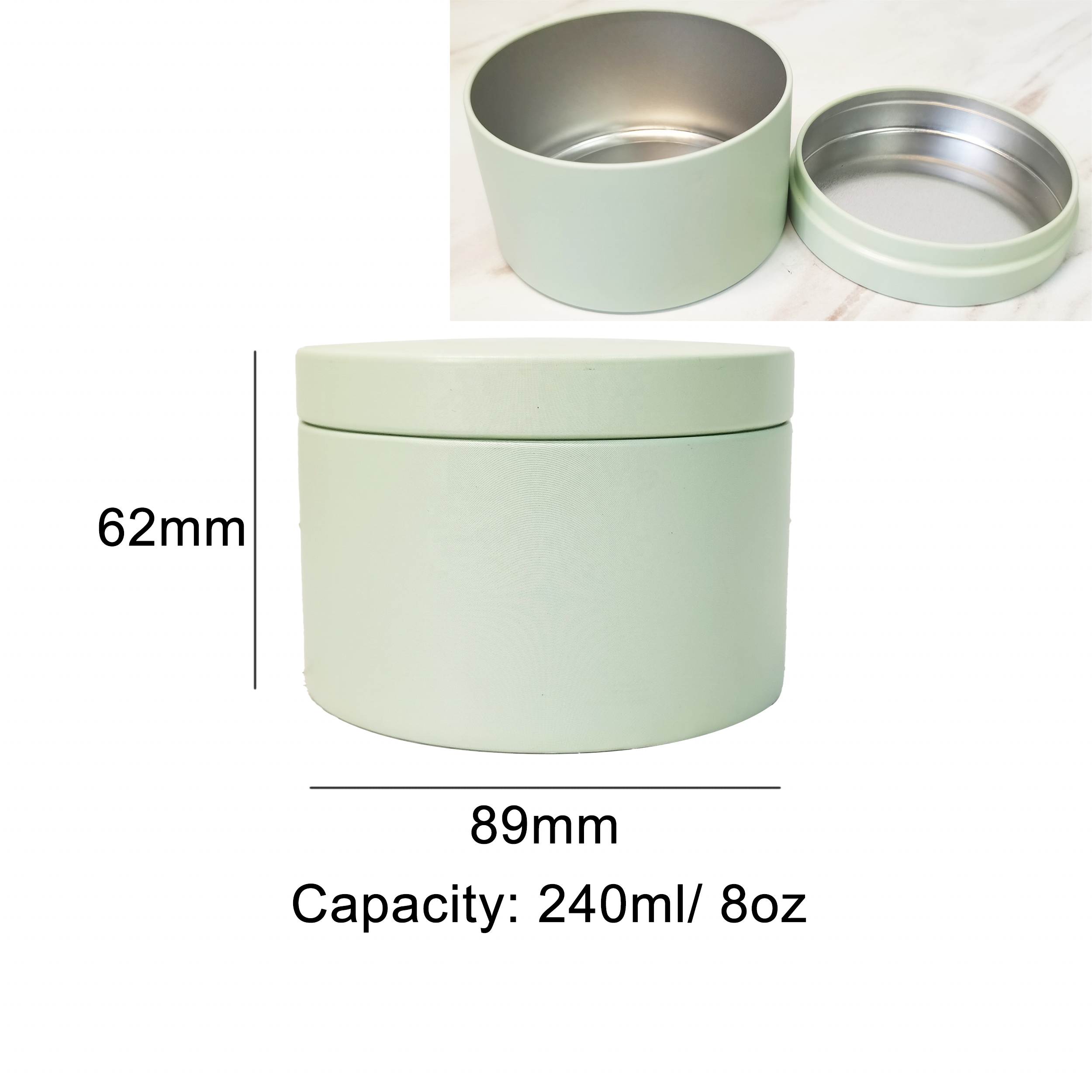 8oz Metal Tin Cans Round Empty Gift Box Candy Candle Container Jars Multifunctional Storage Tin Can For Candles