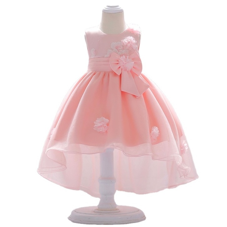 the new baby girl first birthday skirt is a fluffy princess dress with trailing flowers and baby girl dresses