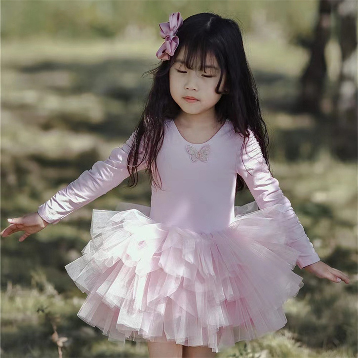 high quality tulle tiered skirt dress kids party dress ballet dance wear baby children princess girls' tutu layered dresses