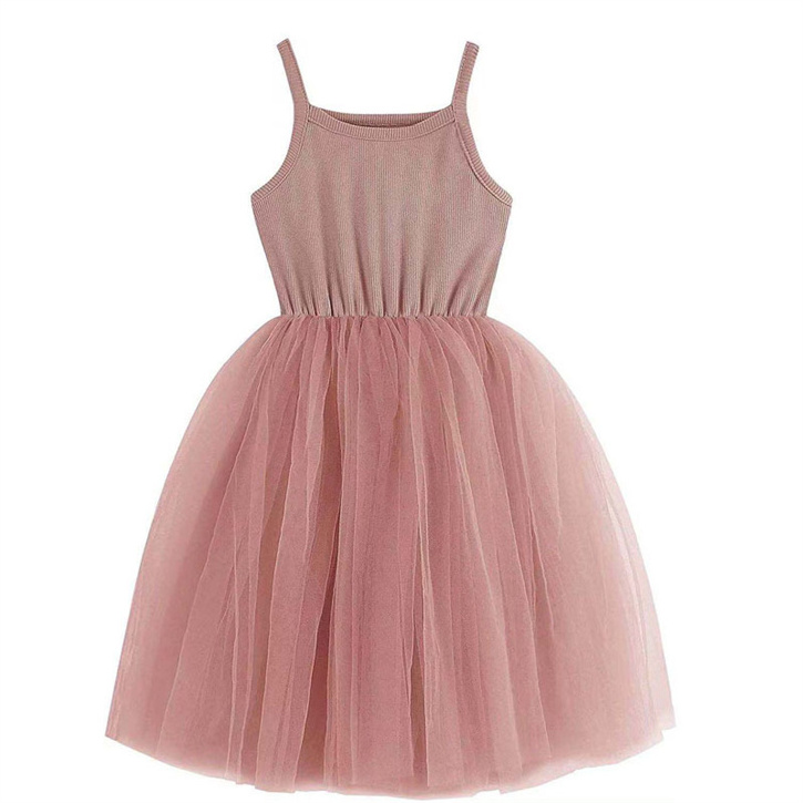 Baby Girls Solid Color Tutu Slip Dress Toddler Cotton Infant Ruffles Tulle Dresses Kids Girl Sleeveless Princess Party Dress OEM