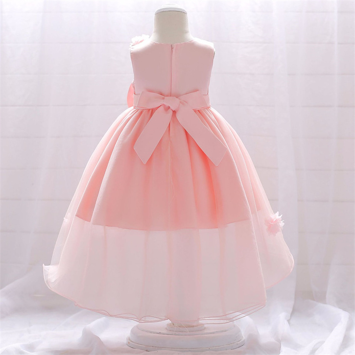 the new baby girl first birthday skirt is a fluffy princess dress with trailing flowers and baby girl dresses