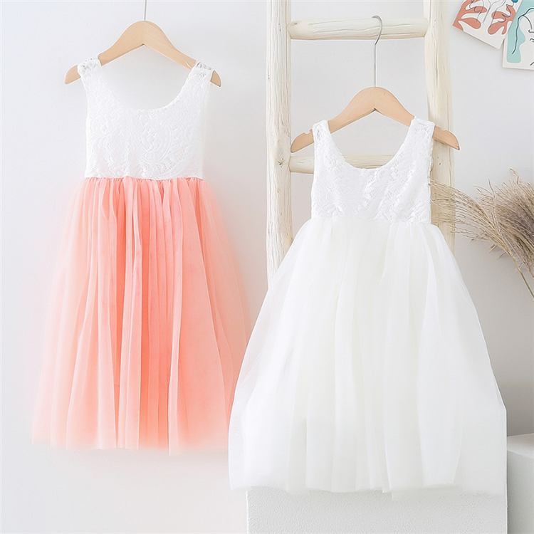 good quality wedding flower girls dresses sleeveless soft lace tulle baby girl birthday kids dress party holy occasion dress