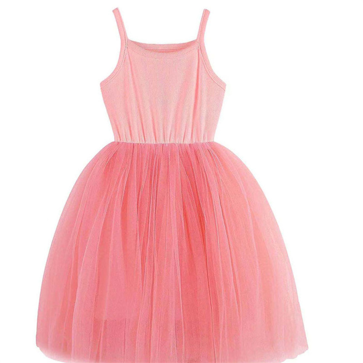 Baby Girls Solid Color Tutu Slip Dress Toddler Cotton Infant Ruffles Tulle Dresses Kids Girl Sleeveless Princess Party Dress OEM