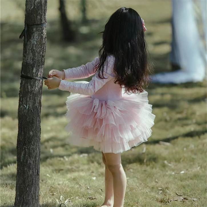 high quality tulle tiered skirt dress kids party dress ballet dance wear baby children princess girls' tutu layered dresses