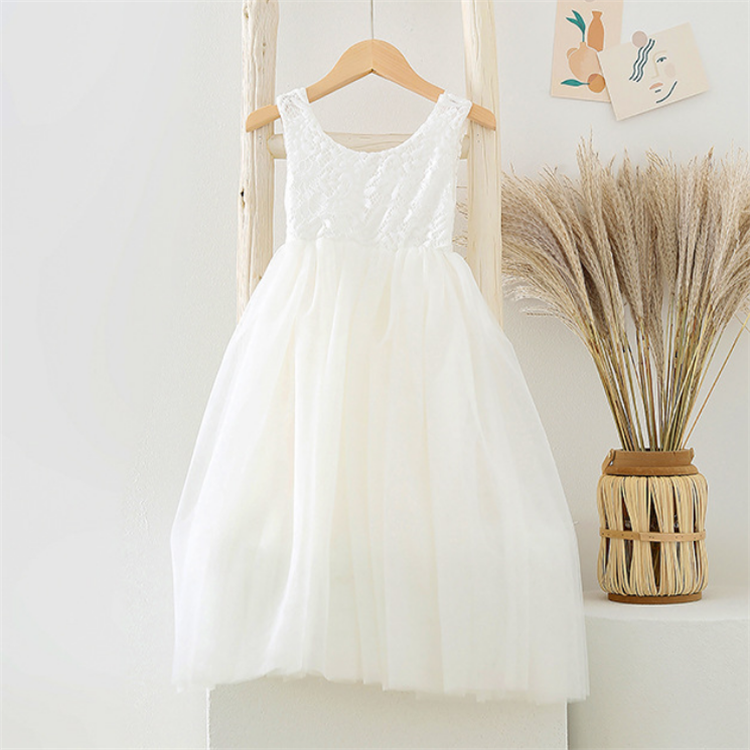 good quality wedding flower girls dresses sleeveless soft lace tulle baby girl birthday kids dress party holy occasion dress