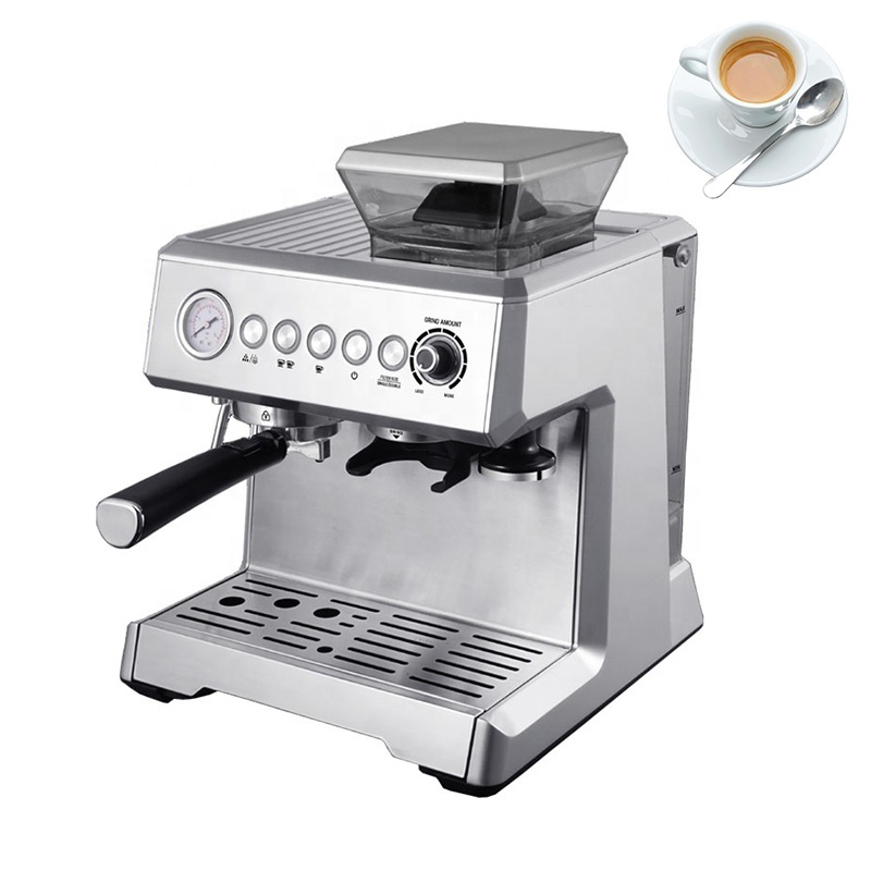 Commercial Semi-automatic 220V Integrated Coffee Maker Machine Coffee Bean Grinding Machine Cappuccino Espresso Maker