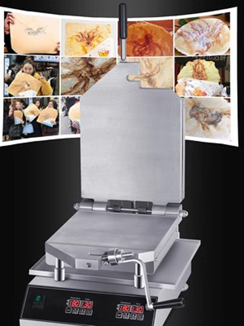 Fossil cake making machine Tako Senbei Maker Machine Pressing shrimp pancake machine Squid Monster Cracker baking grill