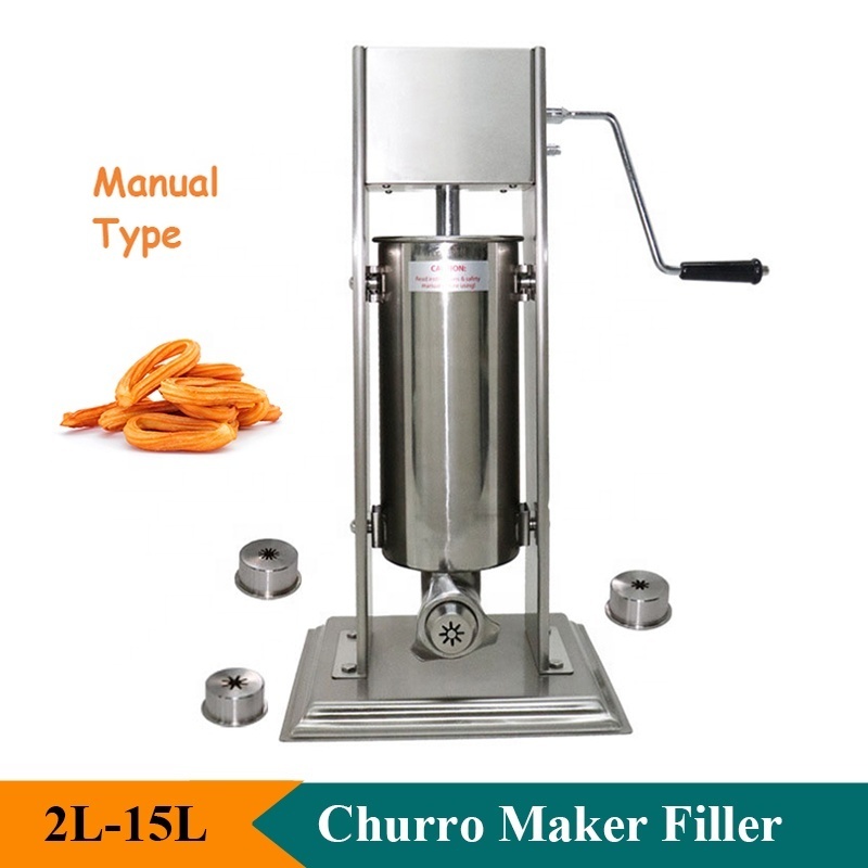 Manual/Electric 10L Churros Machine Spain Donut Maker Churros Waffle Filling Machine Commercial Use