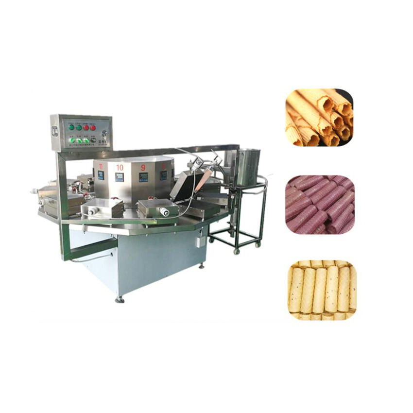 Commercial Crispy Egg Roll Icecream Cone Maker Small Stroopwafel Production Line Waffle Cone Making Machine