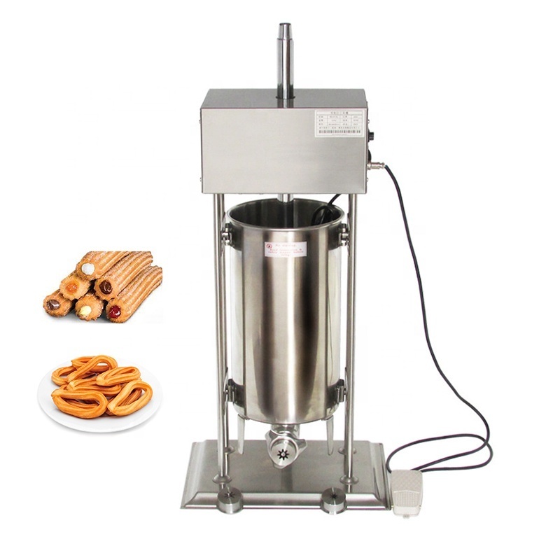 Manual/Electric 10L Churros Machine Spain Donut Maker Churros Waffle Filling Machine Commercial Use