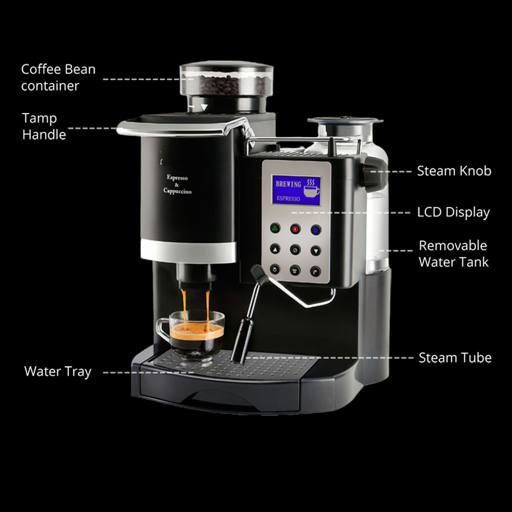 Automatic Espresso Coffee Machine | 20 Bar Cappuccino & Latte Coffee Maker | All-in-one Espresso Machine With Milk Froth