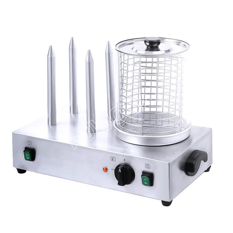 Sausage Steamer Toaster Insulation & Display Machine Hot Dog Warmer Machine With 4 Heating Spike Hot Dog Maker Machine