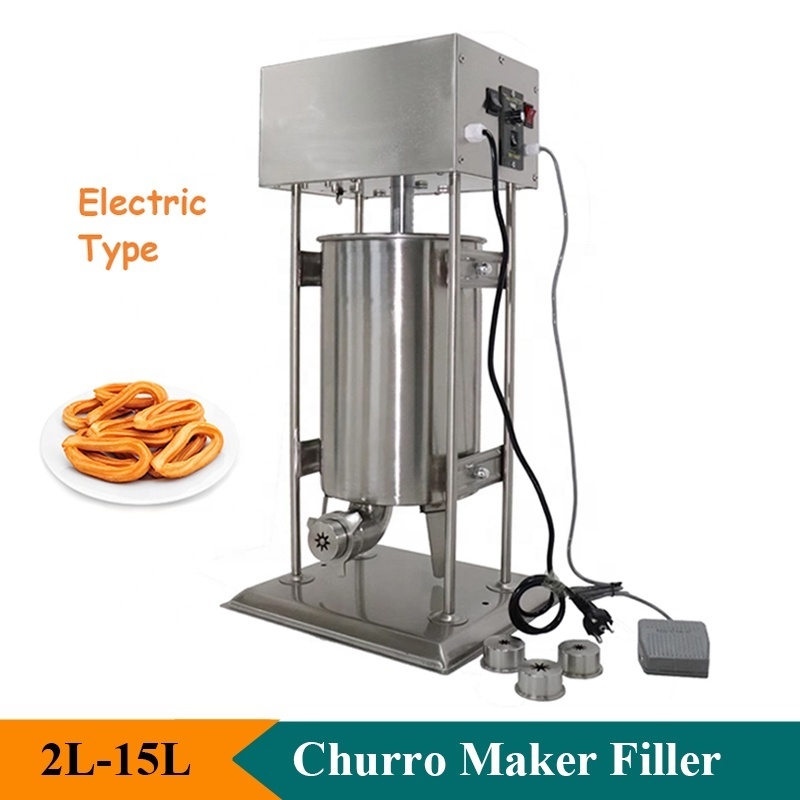 Manual/Electric 10L Churros Machine Spain Donut Maker Churros Waffle Filling Machine Commercial Use