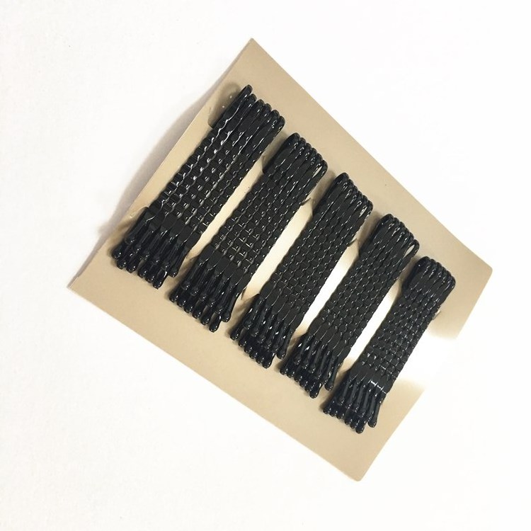 5cm Black Crimped Style Bobby Pins