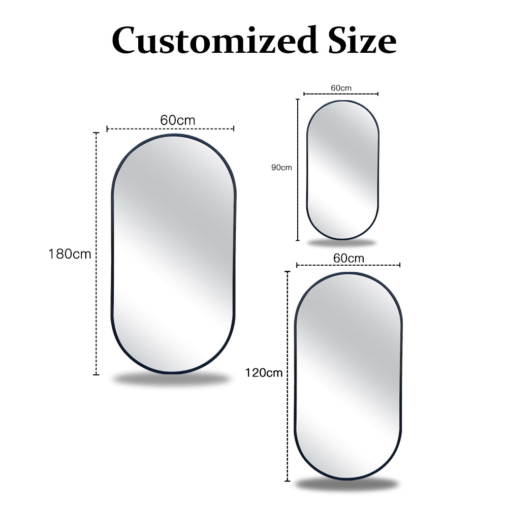 Modern Style Customized Size Beauty Simple Designer Wall Hanging Bedroom Oval Mirrors