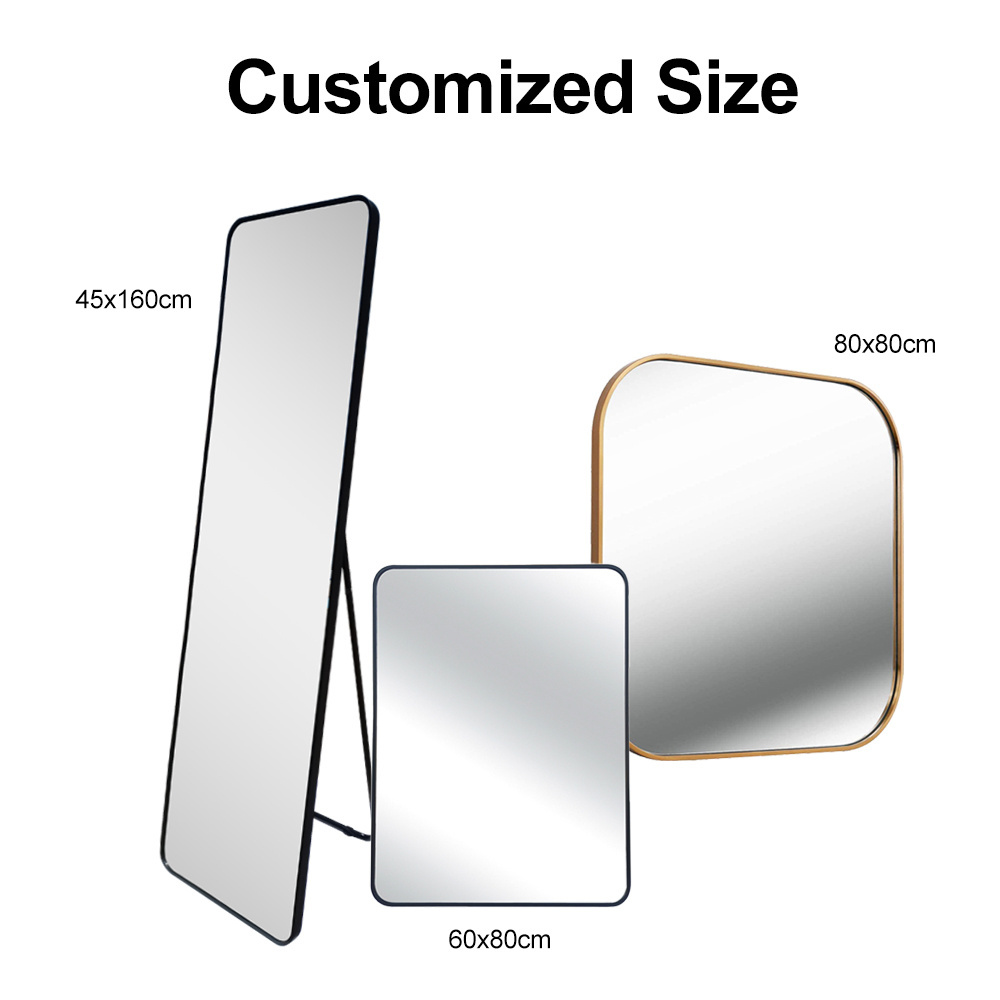 Minimalist Style Rectangle Full Length Mirror Commercial Customized Packing Wall Hanging Bathroom Mirror