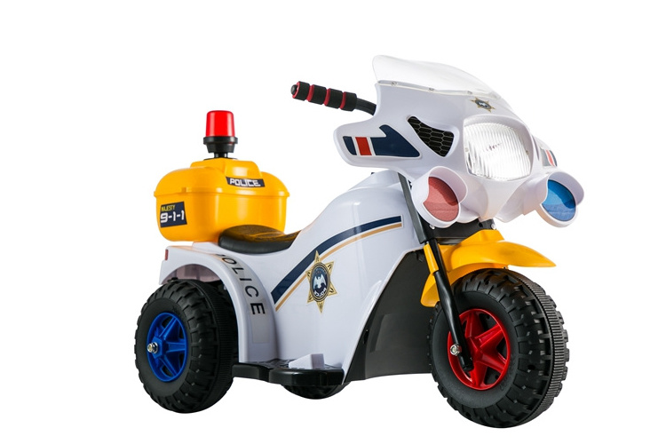 Police Ride On 3 Wheels Motorcycle 6v Tricycle 2022 Big Toy Cars Kids Electric With Music And Light For Boys And Girls