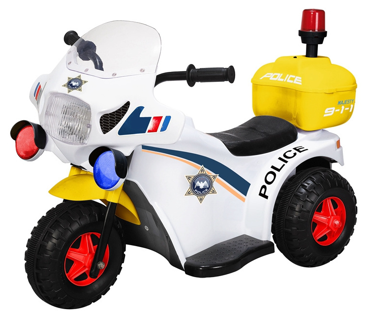 Police Ride On 3 Wheels Motorcycle 6v Tricycle 2022 Big Toy Cars Kids Electric With Music And Light For Boys And Girls