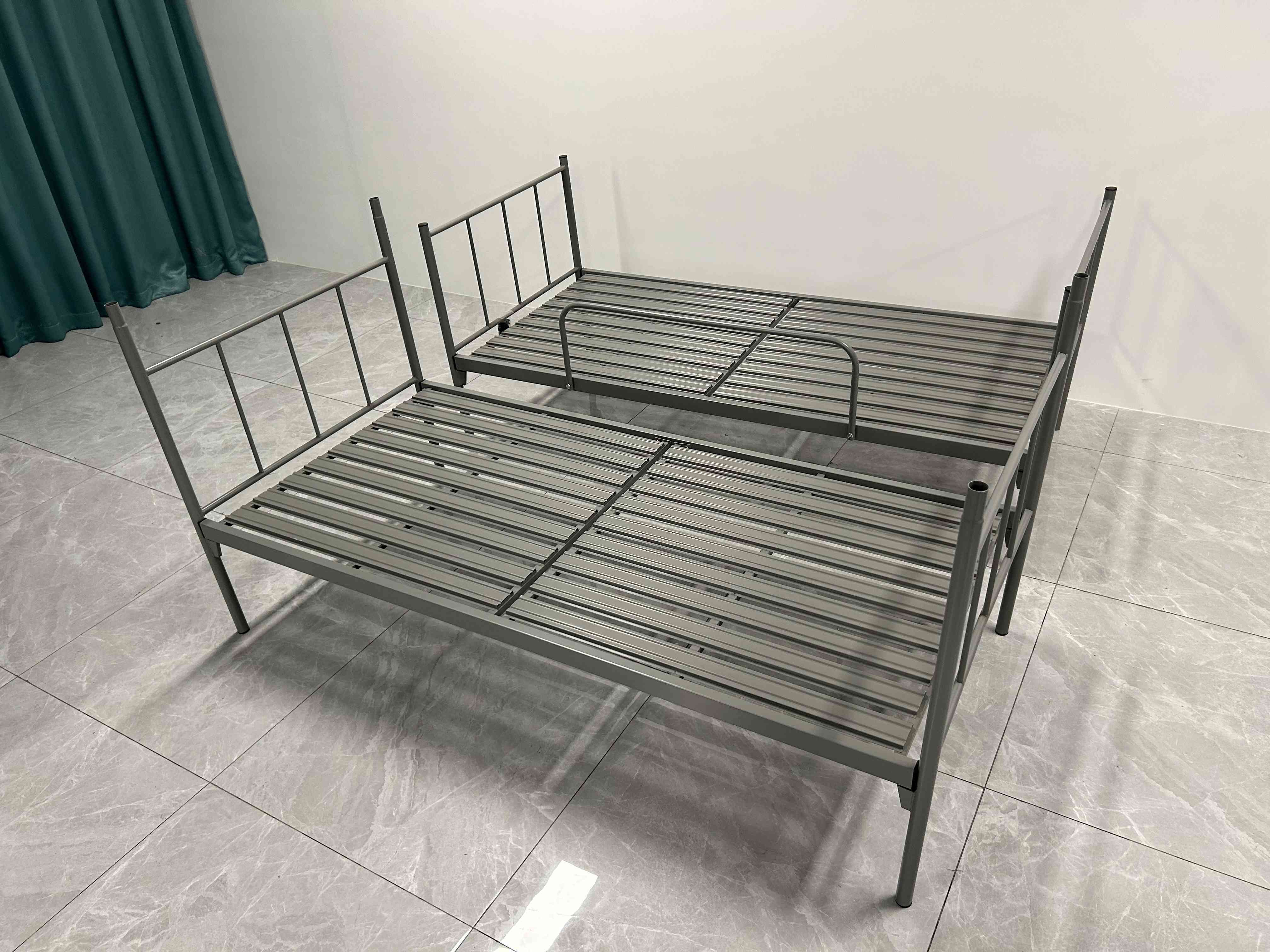 China manufacturer cheap price bedroom furniture metal iron frame double decker loft bunk bed