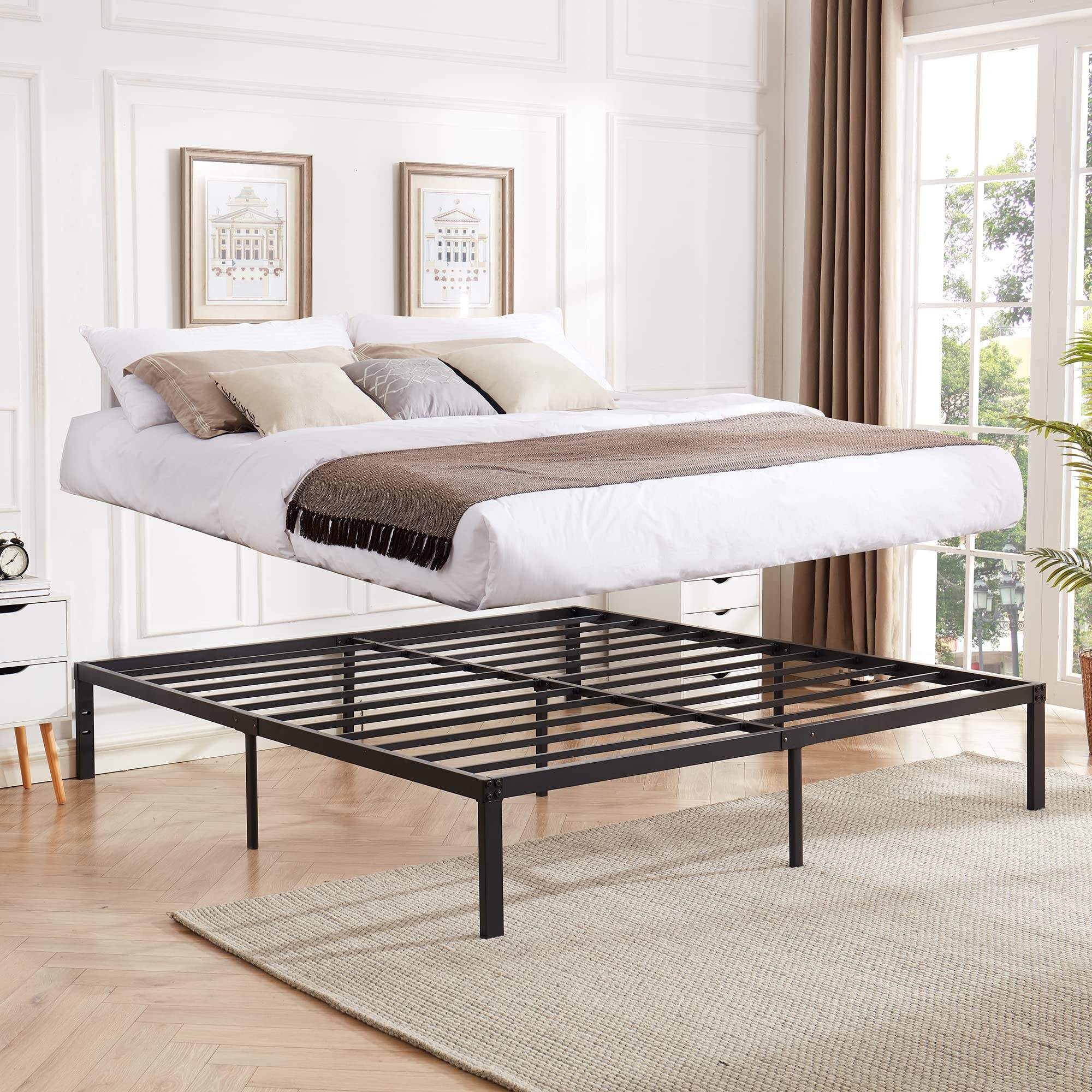 Factory Prize OEM ODM Metal Hotel Queen Stainless Steel King Full Size Double Single Twin Platform Bed Frame