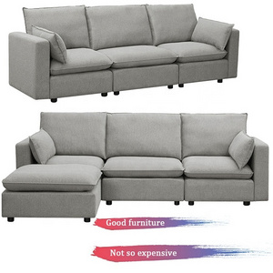 Wholesale Modern Luxury Fabric Home Set Furniture Living Room Sectionals Sofas L Shape Corner Modular Sofa Velvet Couch