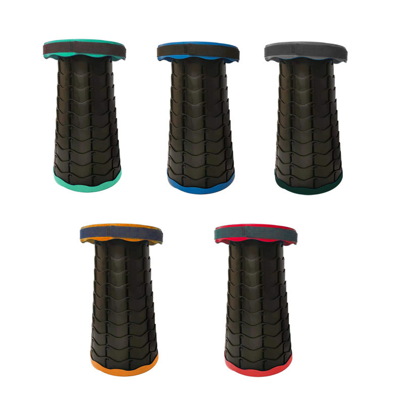 Foldable Retractable Stool Chair Portable Plastic Telescopic Stool Shrinkable Camping Fishing Garden Collapsible Folding Stool