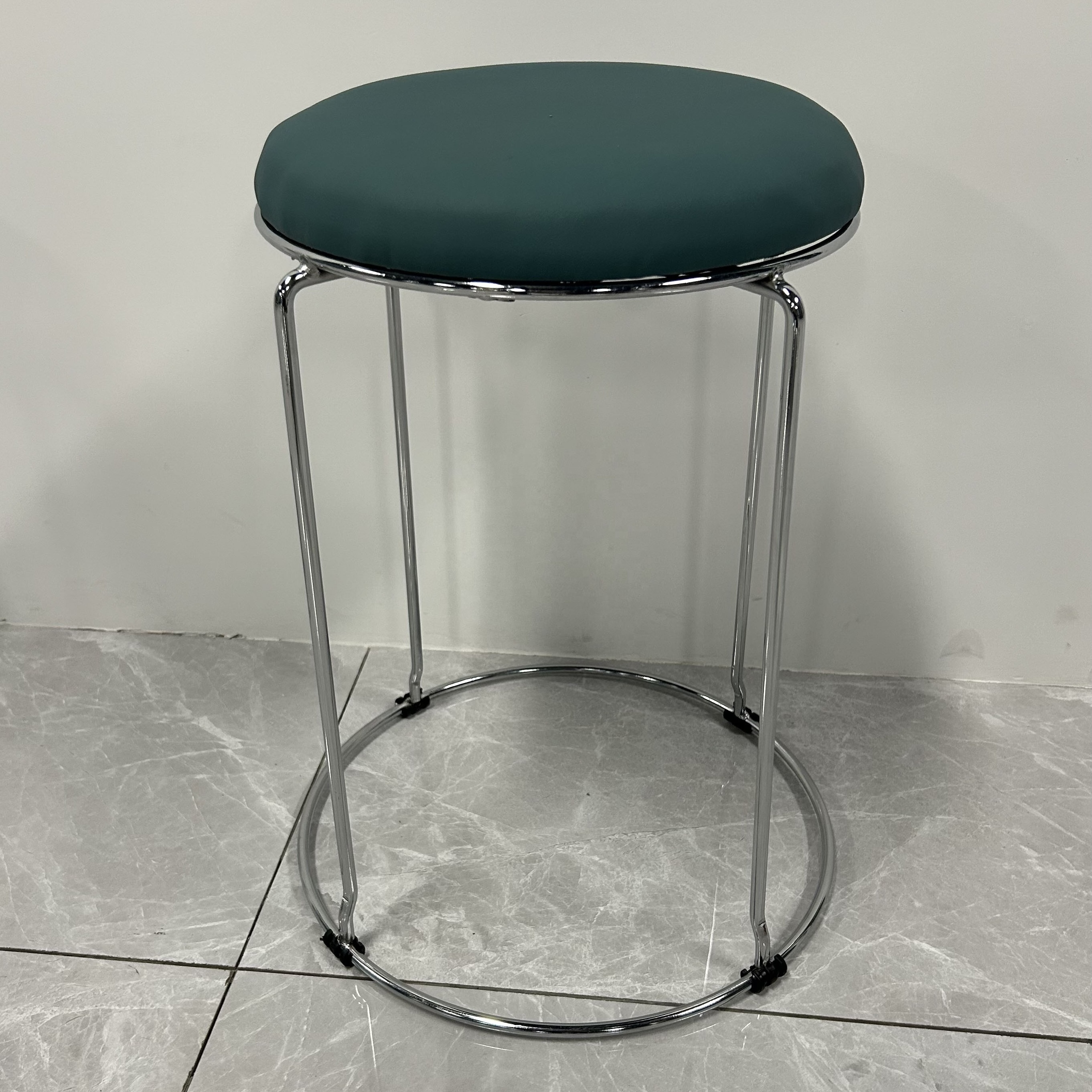 High Quality Luxury Nordic Round Metal Modern Stackable Dining Stool Chair Metal Living Room Chairs