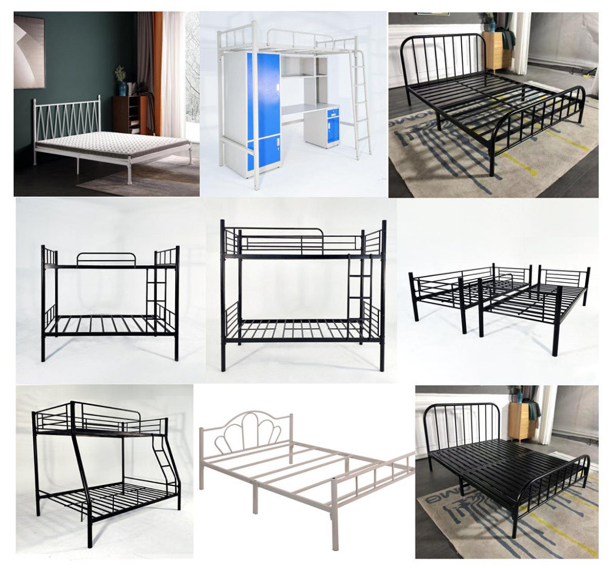 Factory Wholesale Single Metal Bed Iron Bed Bedroom Furniture Metal Frames Bunk Bed For Kids