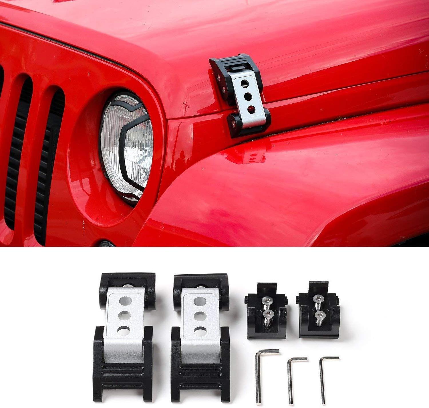 Hood Locking Latch Kit Stainless Steel Catch Kit For Wrangler JK JKU Car Exterior Accessories