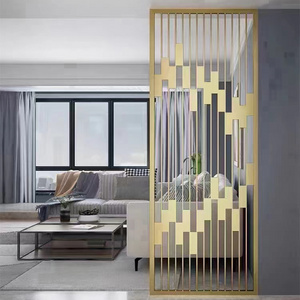 Indoor Home Hotel Wall Decorative Elegant Simple Style Standing Framed Metal Partition Stainless Steel Screen Room Dividers