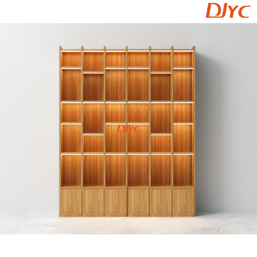 5 Tier Modern LED Bookshelf Wood Bookcase Office Furniture Storage Book Shelf Horizontal Book Shelves Industrial Book Case