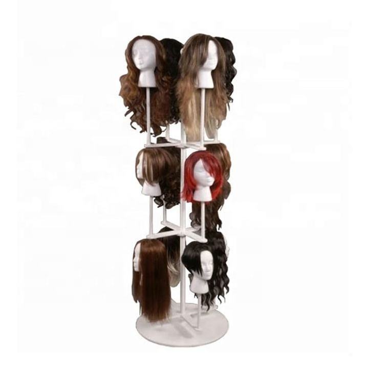 Shop Hair Wig Metal Display Stand Receiving Shelf Floor Standing Wig Store Design | Small Wig Shop Display Racks & Shelves