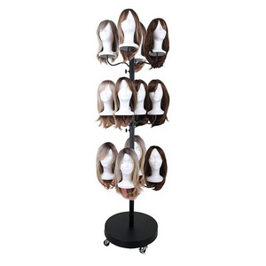 Shop Hair Wig Metal Display Stand Receiving Shelf Floor Standing Wig Store Design | Small Wig Shop Display Racks & Shelves