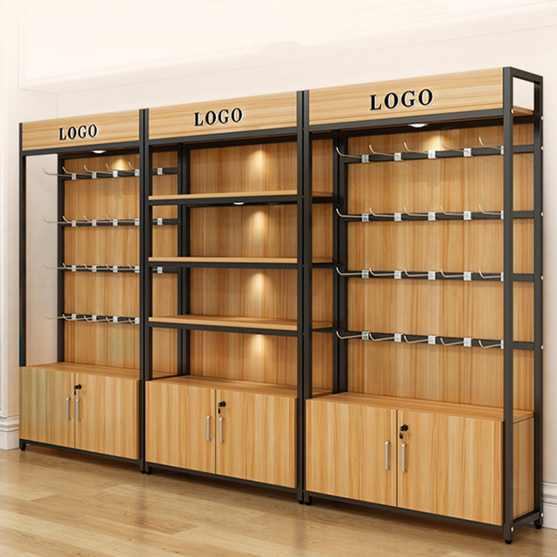 Supermarket wooden retail shelving display shop shelves cosmetic grocery display convenience store rack shelves for retail store