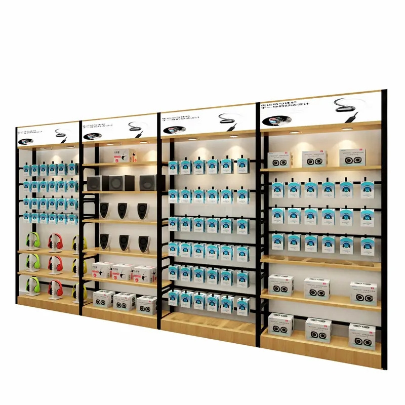 Supermarket wooden retail shelving display shop shelves cosmetic grocery display convenience store rack shelves for retail store