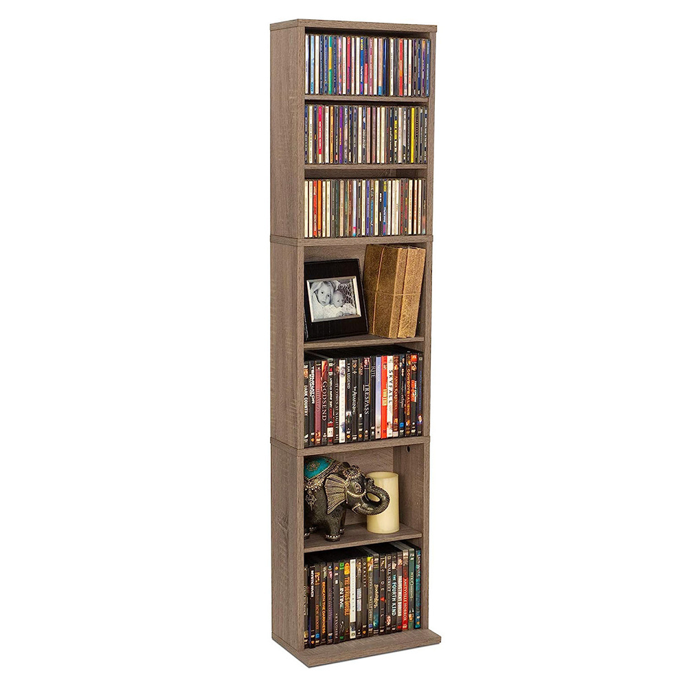 Vertical bookcase Tall Storage Cube Organizer Dark Oak 8-Tier Bookcase with Multi-Purpose Bookcase customized Shelves