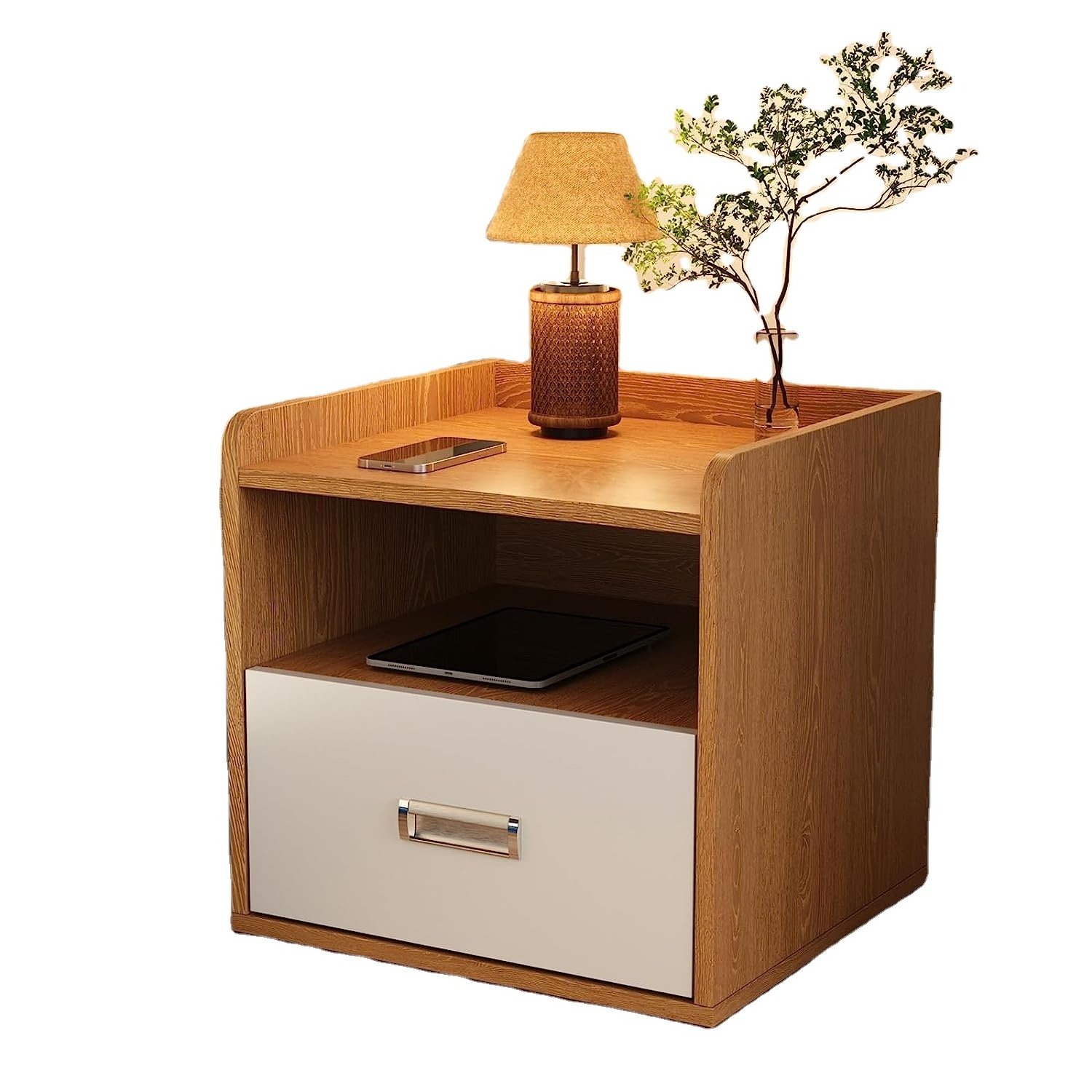 Mini Drawer Bedside Table 1 shelf MDF bedside cabinet with drawer and shelf