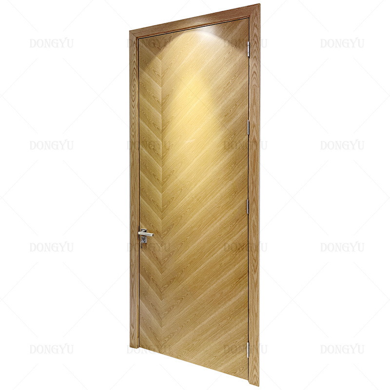 Factory Manufacturing French Residential Exterior Security Entrance Soundproof Solid Wood Door Swing Door