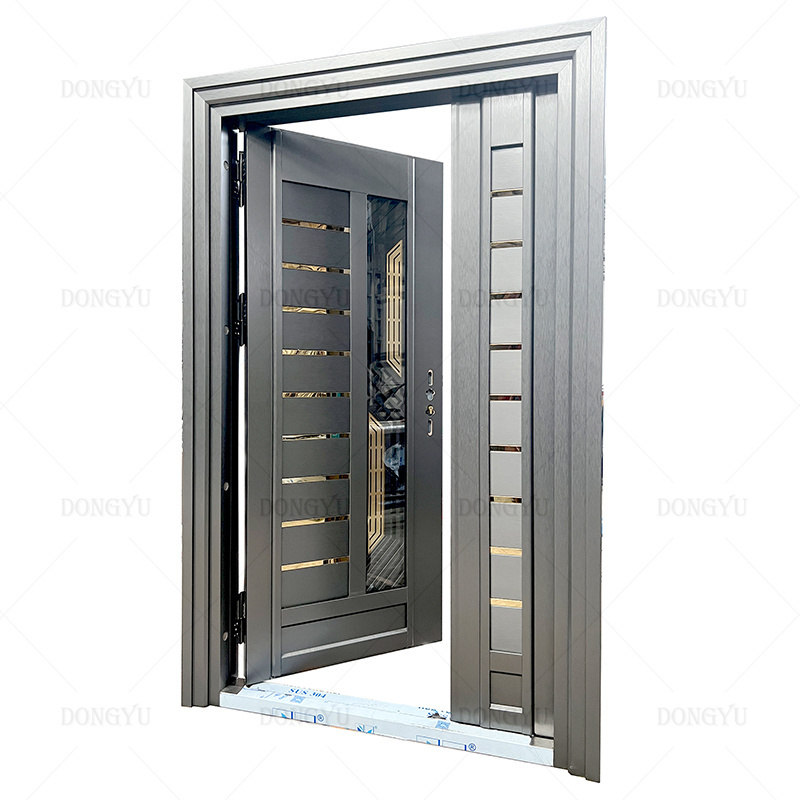 High quality other door exterior interior french  front entry  gold security 304 stainless steel door for houses with smart lock